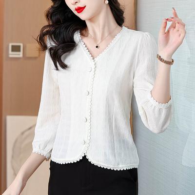 Stile primaverile nuovo da donna, stile stile stile stile stile stile stile, bellissimo top con scollo a V