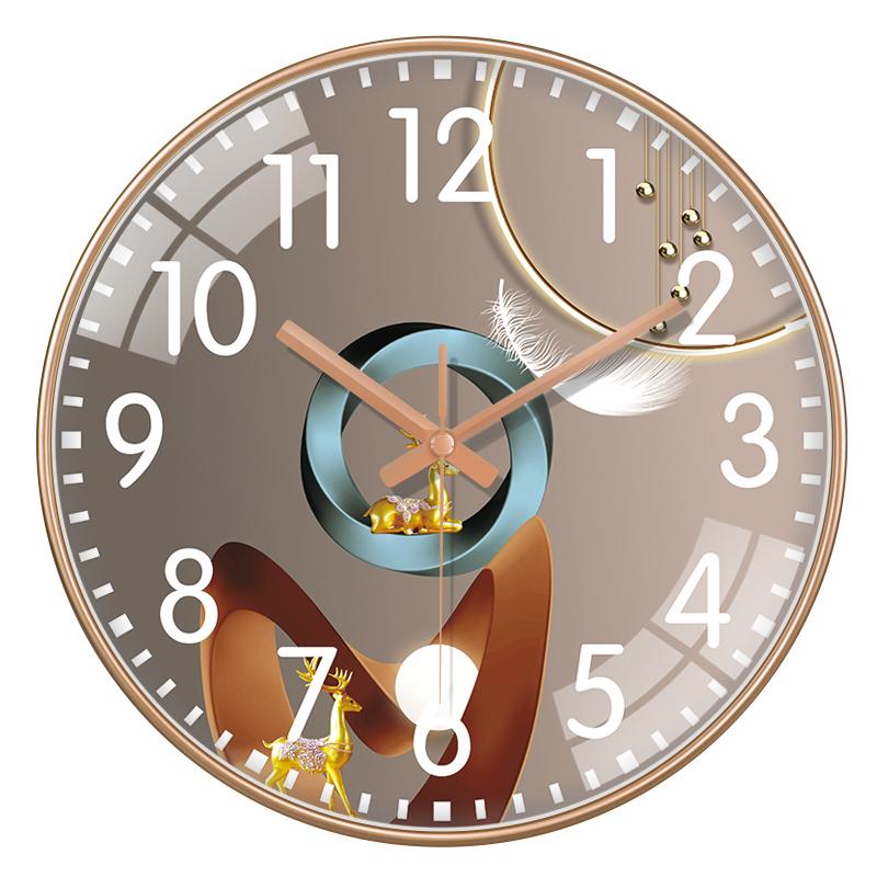 Light Luxury Art Wall Clock Circular Quartz Clock For Bedroom Living Room Study Fashionable Simple Modern Decoration