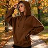 Soft Polyester Pullover Women Oversized Hoodie Cotton Blend Long Sleeve Sweatshirt Adjustable Drawstring Hoodie for Daily Wear And Front Pocket