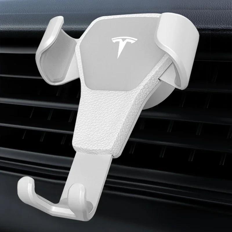 Car Air Vent Universal Smartphone Brack Car Phone Holder Mount Stand GPS Support for Tesla Model 3 2022 Y X S Cc3 Car Valve Cap