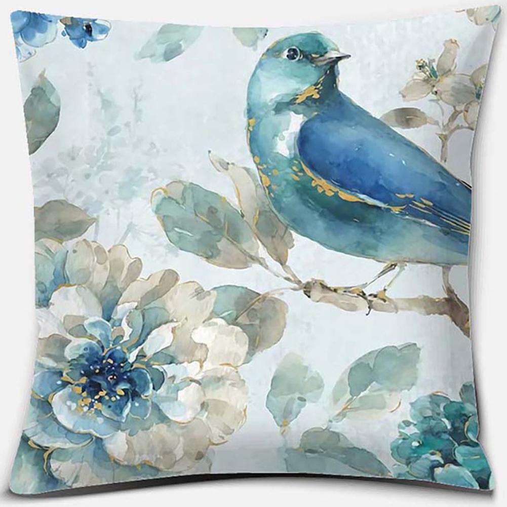 

Наволочка с принтом цветов и птиц, квадратная наволочка, украшение для дома и офиса, наволочка, чехол для подушки 40x40cm