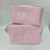 Pink Makeup Bag For Girls, Name Waffle Travel Storage, Large Capacity Stationery And Makeup Bag, Bridesmaid Gifts