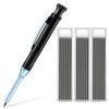 28mm Solid Carpentry Mechanical Pencil with Sharpener for Woodworking Construction Long End Carpentry Pencil Stationery