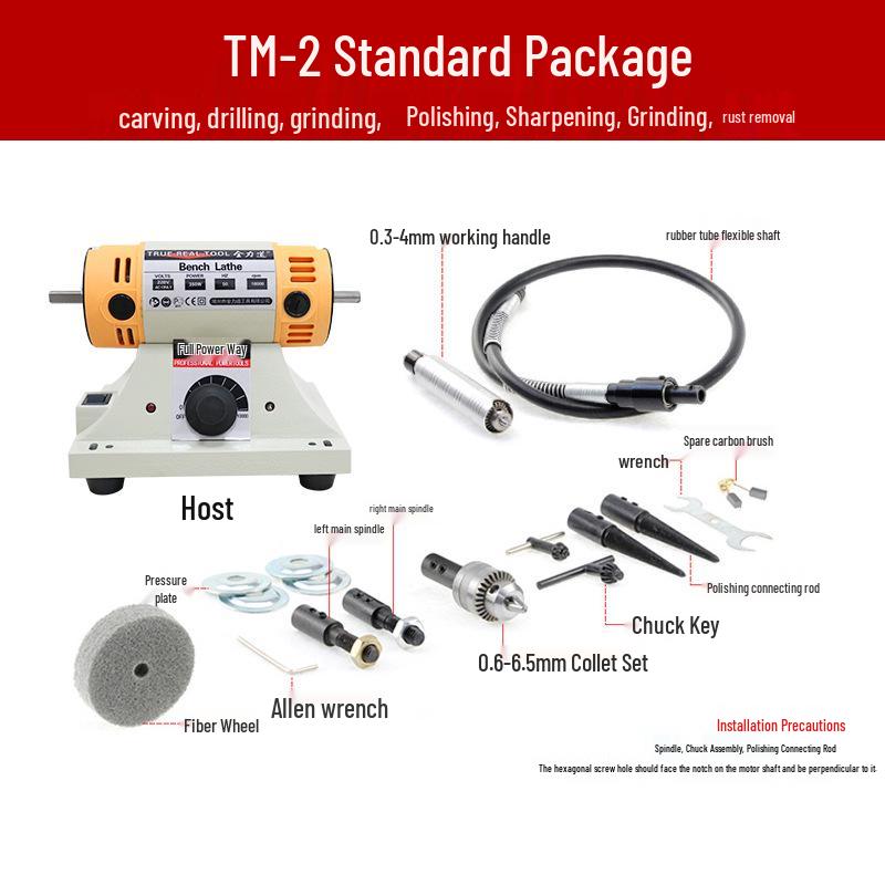 Compact Electric Bench Grinder for Woodworking, Jade Cutting, Engraving, Polishing, and Grinding Wheel Tasks.