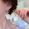 Elegant Rhinestone Inlaid French Acrylic Petal Earrings for Women - Light Luxury, High-End, Niche Design, Cool and Unique