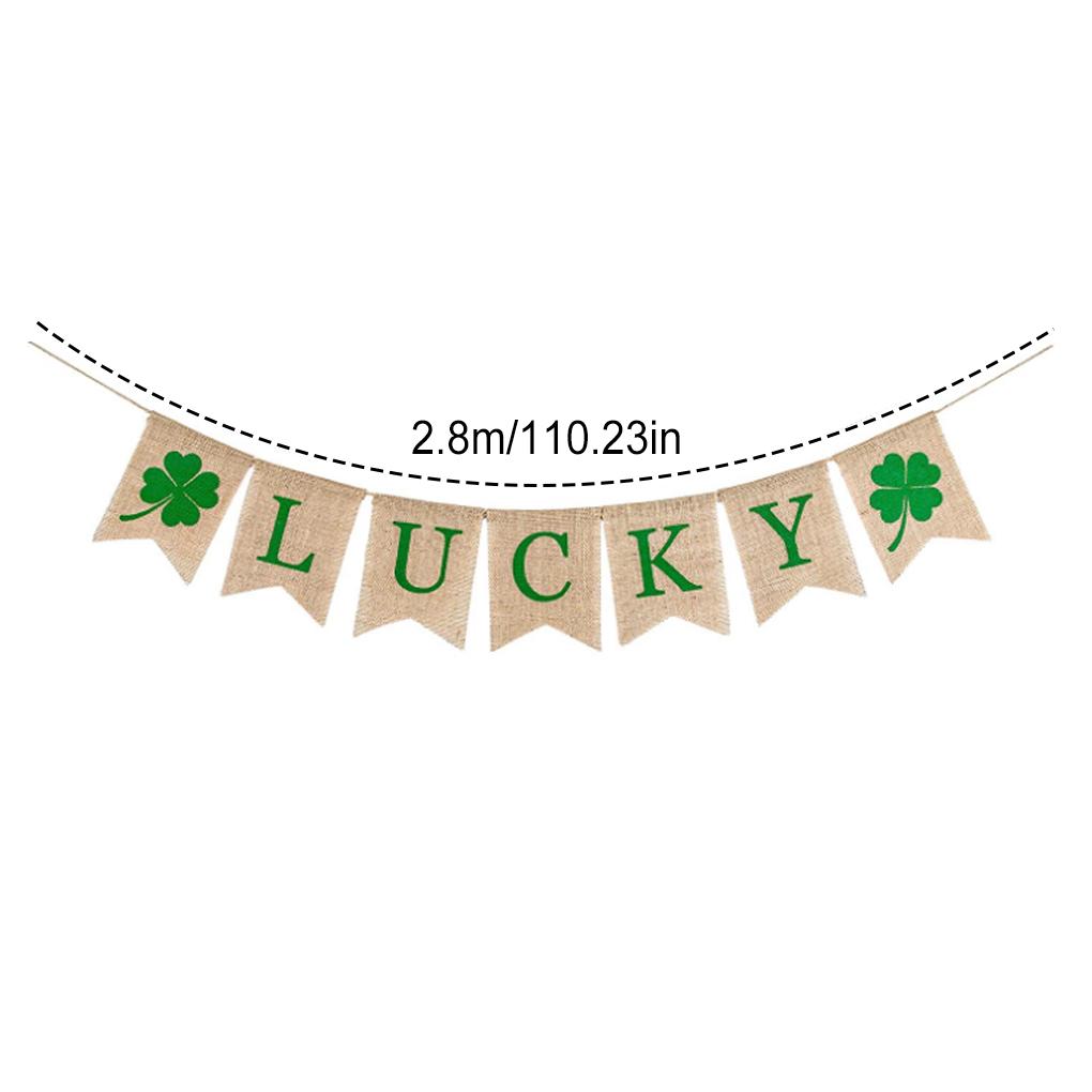 Decorations Banner St. Patrick's Day Streamers Indoor Outdoor Lucky Green Hanging Ornament Shamrock Decorations Walls Trees