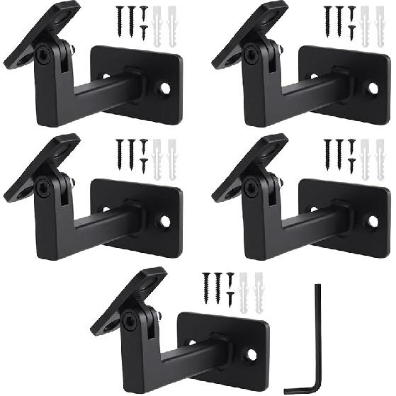 Swivel Handrail Brackets Heavy Duty Adjustable Square Hand Rail Brackets for Staircase Stair, Pack of 4