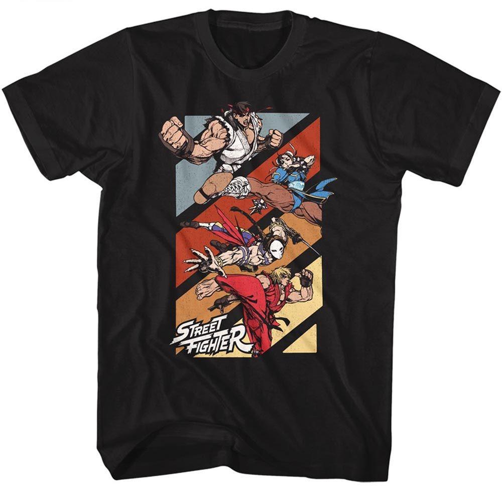Street Fighter Four Fighters Black Gaming Shirt S