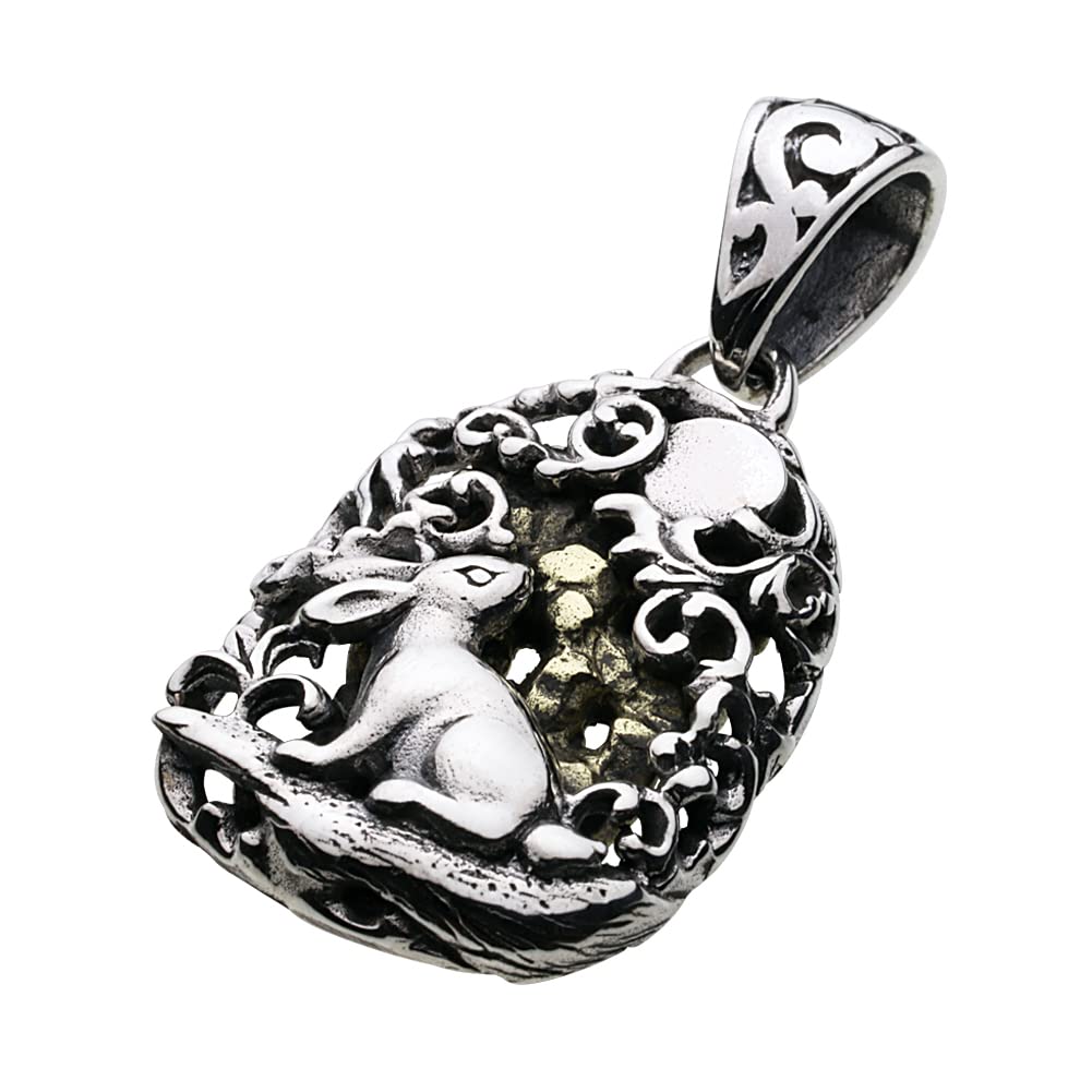 

Moon Viewing Rabbit Pendant Silver p0732 [Cenote] [925 Accessories]