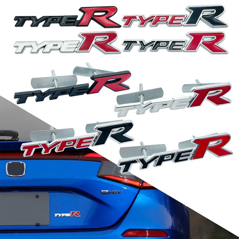 3D Metal Car StickerType R Typer Logo Front Grille Emblem Trunk Rear Stickers Badge For Honda TYPER Civic XR-V HR-V Accord