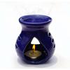 Ceramic Clay Candle Operated Aroma Burner|Oil Diffuser Coming with 1 Tea Candle (Blue ; 9 Cm)