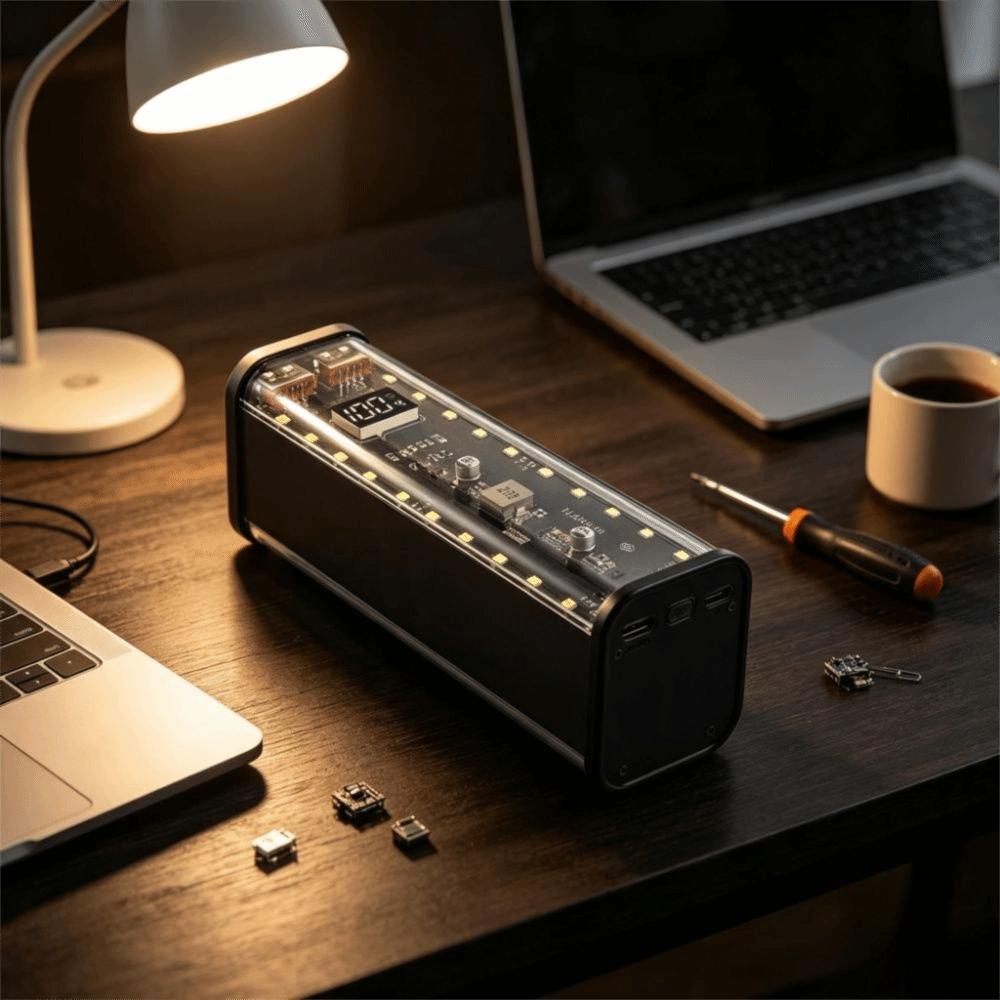 LED Screen Battery Storage Box 8x18650 Fast Charging Power Bank 18650 Battery Box  Outdoor Use