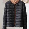 Autumn and winter lightweight down jacket women's short wavy round neck variable V-neck warm inner jacket