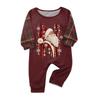 Christmas-print long-sleeve and long-pant matching family loungewear set