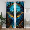 Modern Living Room Curtains for Camera Stained Glass Sealife Blackout Curtain Tulle for Bedroom Halloween Decoration Shades Home