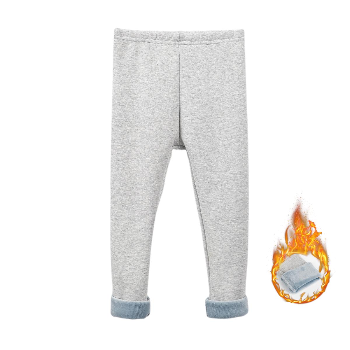 YUBAOBEI Yubeobei winter baby meisjes legging suikerspin kleuren broek meisje dikke broek kinderkleding warme magere potloodbroek 10 lichtgrijze kleur