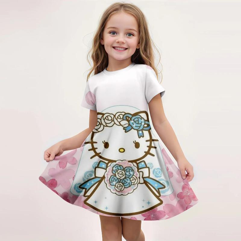 

Hot Sale Kids Girl Cosplay Hello Kitty 3d Princess Dress Girls Birthday Party Kuromi 110