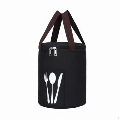 Runde Isolierte Lunchtasche, Große Thermoskanne Tragetasche, Dicke Aluminiumfolie, Wasserdicht, Stilvoll