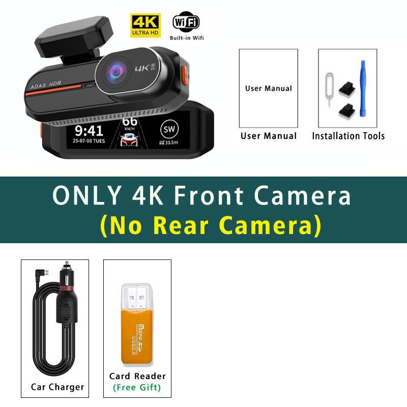 

ADAS Dash Cam 3840*2160P 4K + 2.5K Dual Lens Car DVR With ADAS 5G WiFi GPS Dashcam Black Box Video Drive Recorder Night Vision None