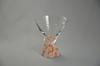 Arita Ware Roman Glass SAKE GLASS, Trapezoid, Small Red Chrysanthemum Design, HT-18-7