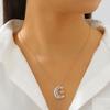 Rhinestone Crystal Moon Star Necklace Exquisite Tassel Design Rhinestone Necklace  For Women