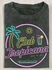 Wham Official 80s Retro Band 230g Washed Tshirt For Men Vintage 80s Neon Glow Logo Tropicana Graphic Tee Soft Breathable Short Sleeve Shirt