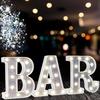 Light Up Bar Sign, Glitter Marquee Bar Letter Signs for Home Decor, Illuminated Bar Letter Lights Battery Powered for Bar Accessories Bistro Party