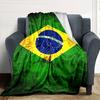 Bandeira Brasileira Print Flannel Blanket High Quality Warm Comfortable Cover for All Seasons Perfect for Gifts Home Decor