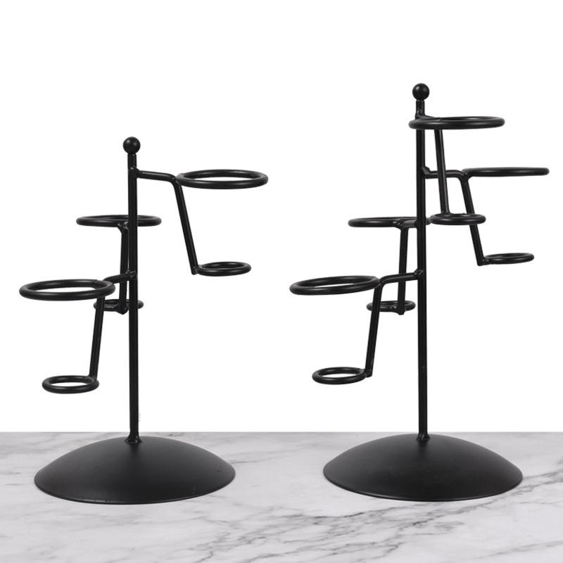 Iron Ice Cream Cone Holder Ice Cream Stands Ice Cream Rack with Base Display Snow Cones Sushi Hand Rolls Popcorn Candies