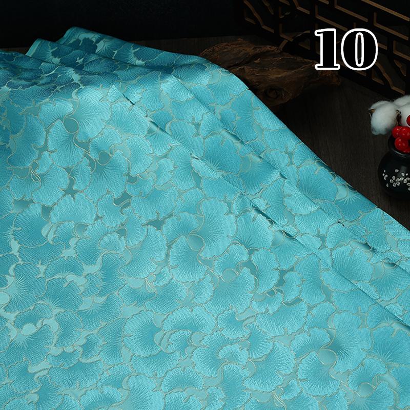 100x75cm Leaf Jacquard Silk Satin Fabric National Style Woven Brocade Fabric For Diy Sewing Cheongsam Ancient Costume Hanfu 100x75cm