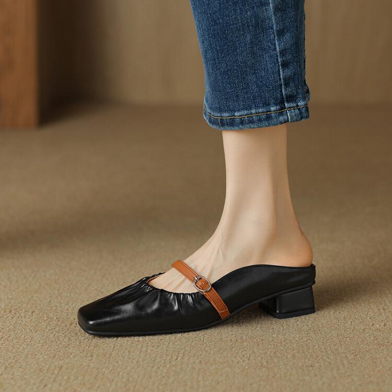 Summer women's bag head slippers casual solid color foot cover rubber soft sole new size sandals flat bottom slippers women