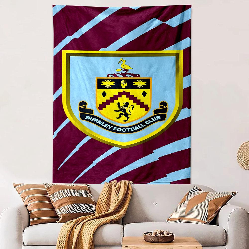 "Burnley Football Club Team Emblem" Patterned Tapestry Decorative Wall Hanging, Home Bedroom Living Room Decor