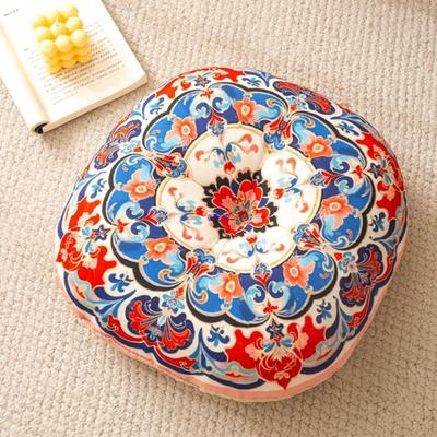 Creative 40cm Futon Cushion Ethnic Style Thickened Throw Cushion Breathable Round Tatami Cushion for Home Decoration