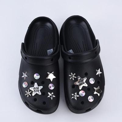 Prívesok na topánky pre Crocs DIY Dizajnér Strieborná Hviezda Kamienky Dekorácie na topánky Doplnky Prívesky na Clogs Bogg Bag Šľapky Sandálev