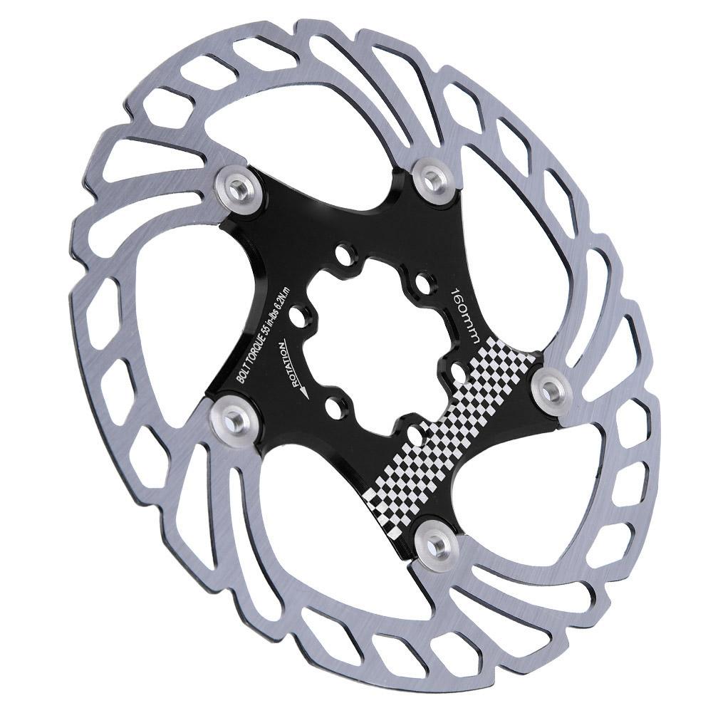 180mm Floating Disc Six Bolts Bicycle Mountain Bike Brake Disc Cycling Accessory(blacksilver )