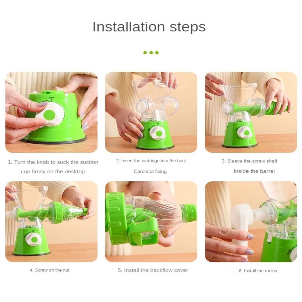 Silicone Suction Bottom Hand-Cranked Squeezing Juicer Plastic Juice Mixer Fruit Squeezer Desktop