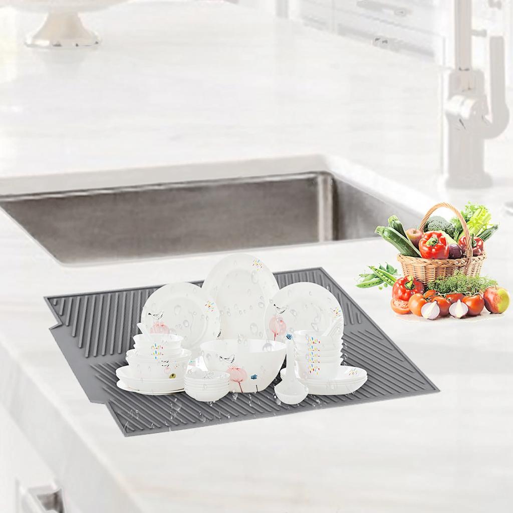 Extra Large Dish Drying Mat Premium Heat Resistant Silicone Pad