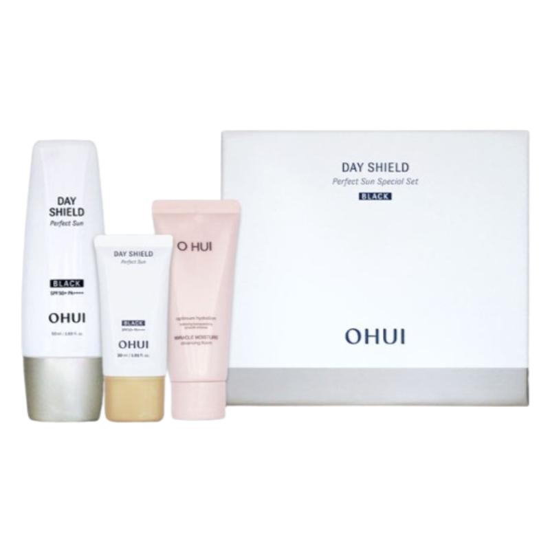 O HUI Day Shield Perfect Sun Black Special Set – Sun Cream 50ml + 30ml with Miracle Moisture Cleansing Foam 40ml Special Set