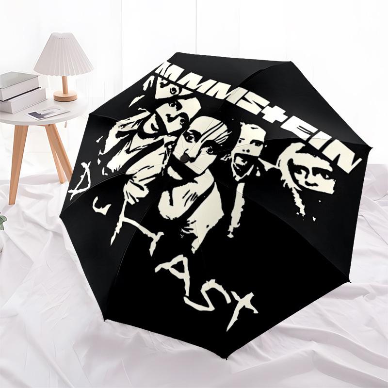 1PC Rammstein Print Umbrella, Featuring Automatic Folding, And Shielding. This Sturdy And Durable Umbrella with Eight Ribs Is Convenient for Outdoor U