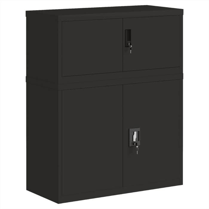 VidaXL Black Filing Cabinet 90x40x110 Cm Steel 3188322