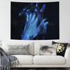 Modern Abstract Art Tapestry Large Blue Black Print Wall Hanging for Living Room Bedroom Office Wall Decor