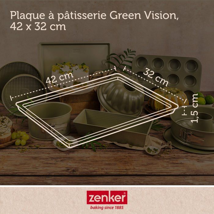 Plaque à pâtisserie 42 x 32 cm zenker green vision