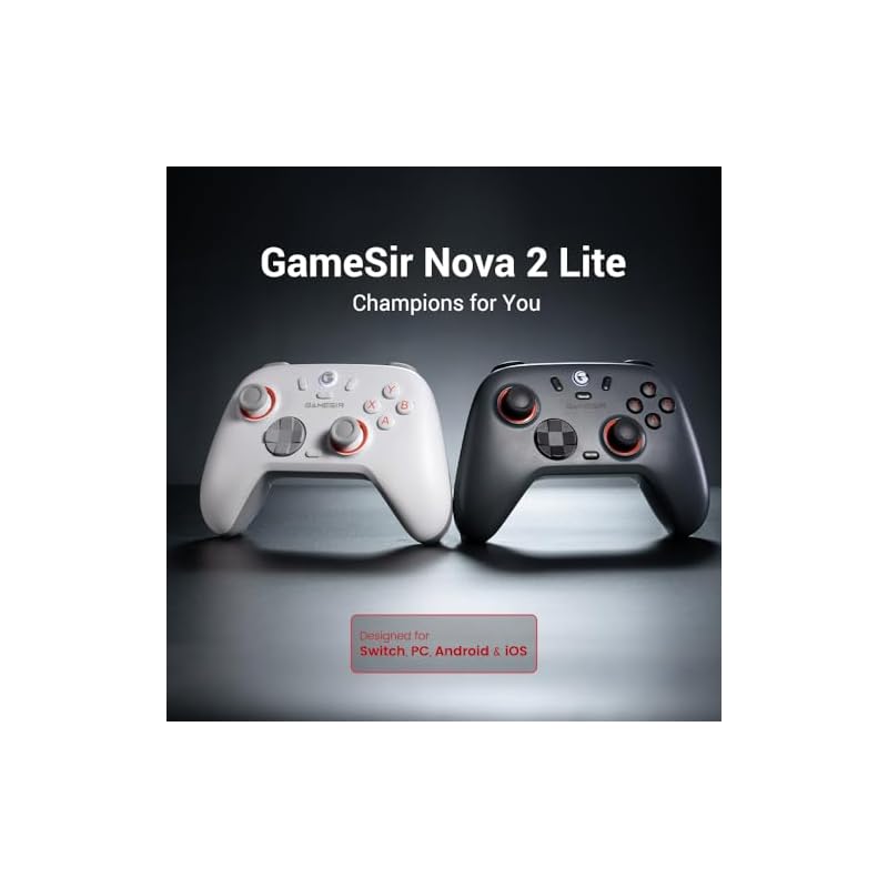 GameSir Nova Lite2 PC Controller, Wired and Wireless (Bluetooth, 2.4GHz), Turbo/Macro & Loop Functions, 1000Hz Polling Rate Gamepad, Compatible with