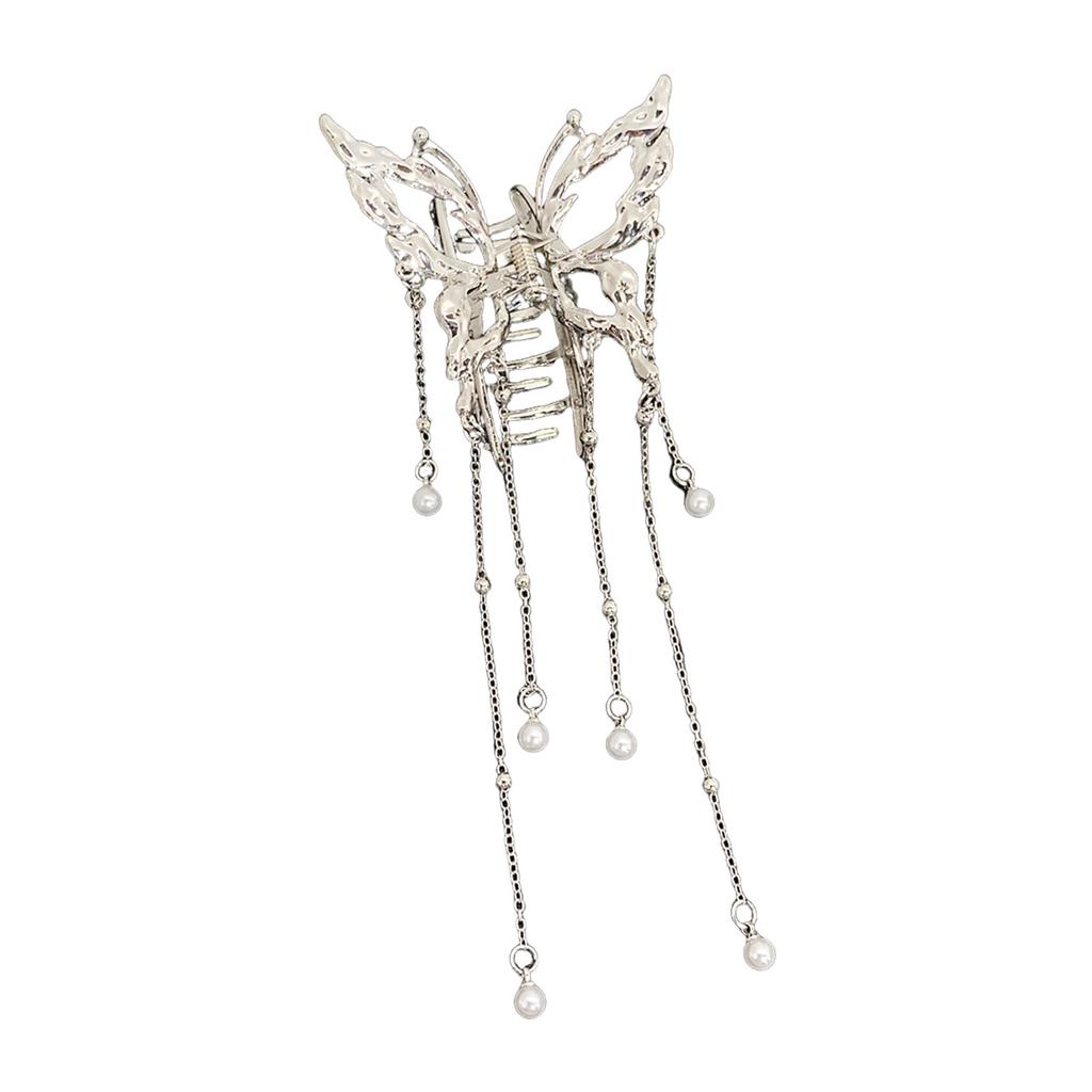 Pince à Cheveux Métallique Papillon Style Y2K Pour Femmes Pince à Cheveux à Franges Strass Paillettes Filles Tendance Bijou Exquis Accessoire de Cheveux