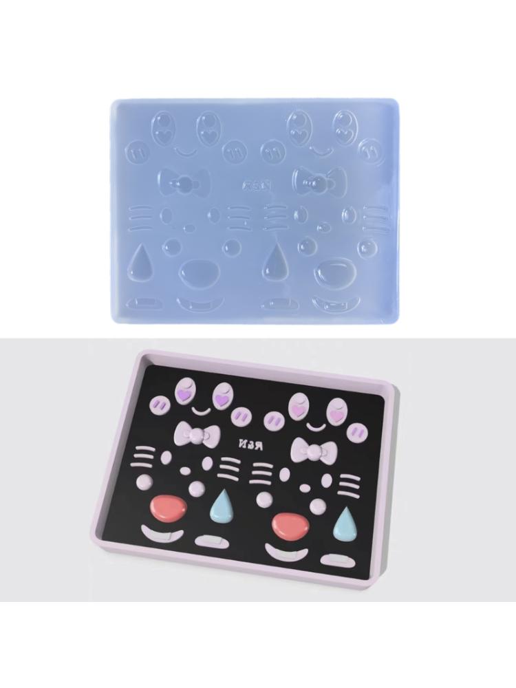 Small Expression Quicksand Silicone Mold Keyring Pendant Handmade Ornament Mold Valentines Day Birthday Gift Jewelry