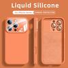 Original Liquid Silicone Phone Case For iPhone 17 16 15 14 13 Pro Max 17Pro Air Glass Large Window Camera Protection Soft Cover