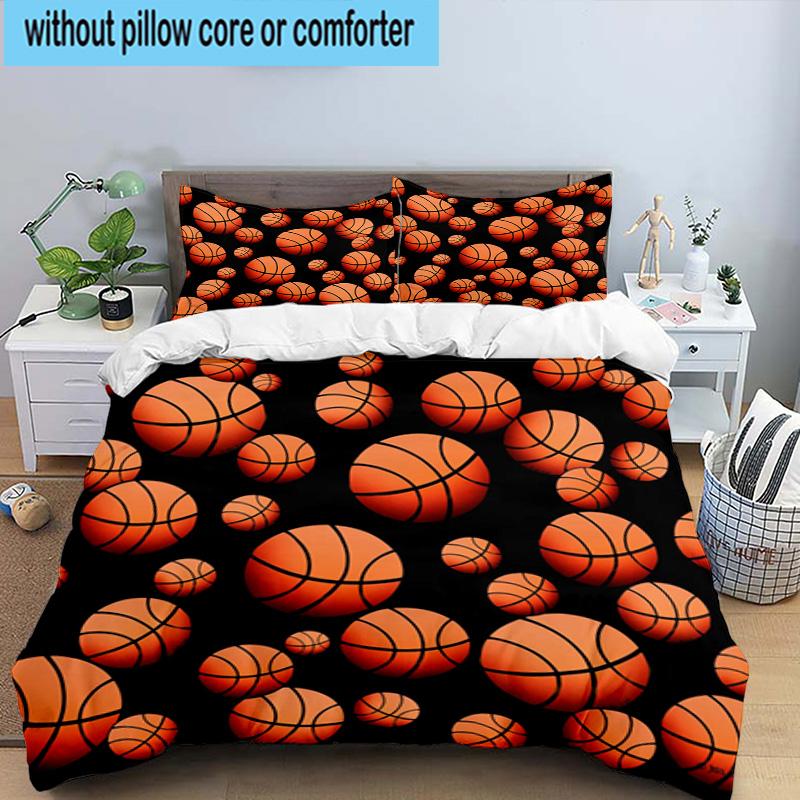 3PCS Basketball Pattern Background 3pcs Bedding,Including 3PCS Duvet Cover And 2pcs Pillowcases Perfect for Christmas,Ideal for Bedroom, Dormitory