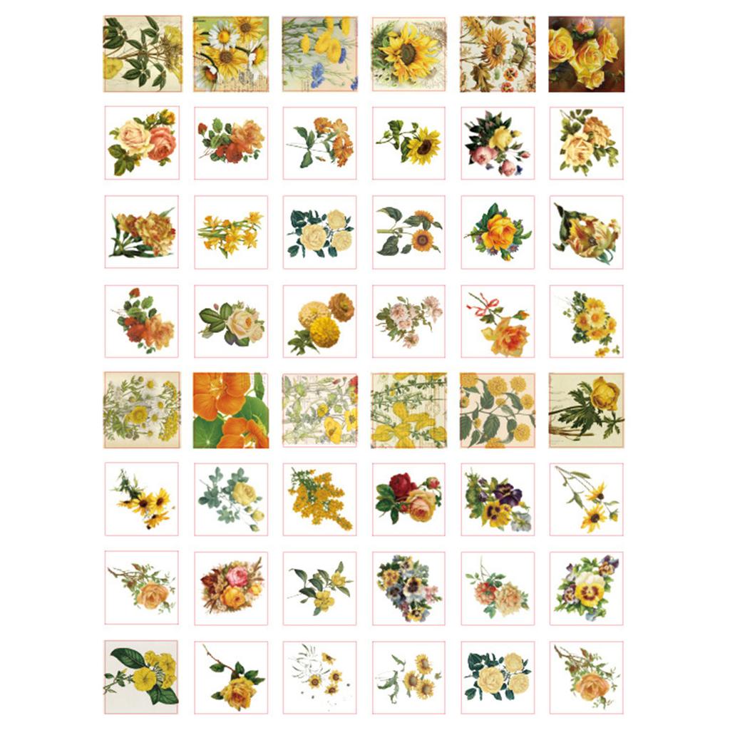 100 Stück Handbuch Dekorationsaufkleber Blume Dekorative Aufkleber DIY Themenaufkleber für Tagebuch Planer