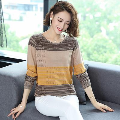 Long Sleeve Knit Sweater Women Outer Loose Round Neck Top 2023 Sweater Women Bottom Shirt