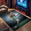 Green White Jersey Football Player Poster Print Area Rug, Sports Fan Non‑Slip Floor Mat for Living Room Bedroom Home Decor